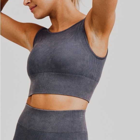 aerie Other - OFFLINE by Aerie Ribbed Seamless Sports Bra Blue Mineral Wash